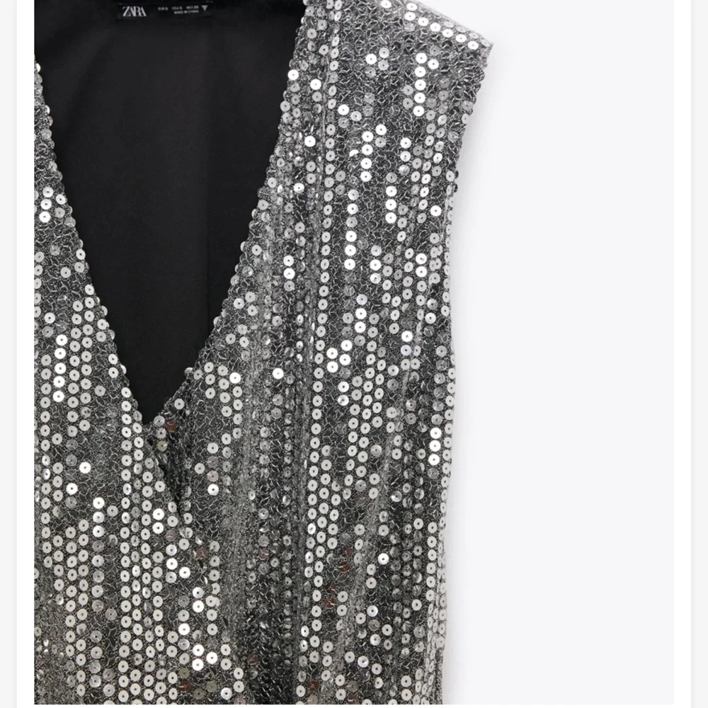 NWT Zara Silver Sequence Party Dress Size Large L and Medium M - Picture 4 of 7